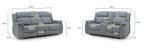 Monte Electric Recliner Sofa Grey 3+2 Set - Sofa Sloth