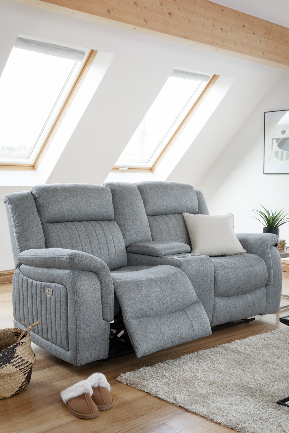 Monte Electric Recliner Sofa Grey 2 Seater