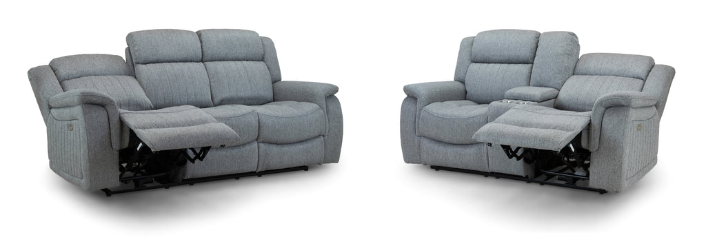 Monte Electric Recliner Sofa Grey 3+2 Set - Sofa Sloth