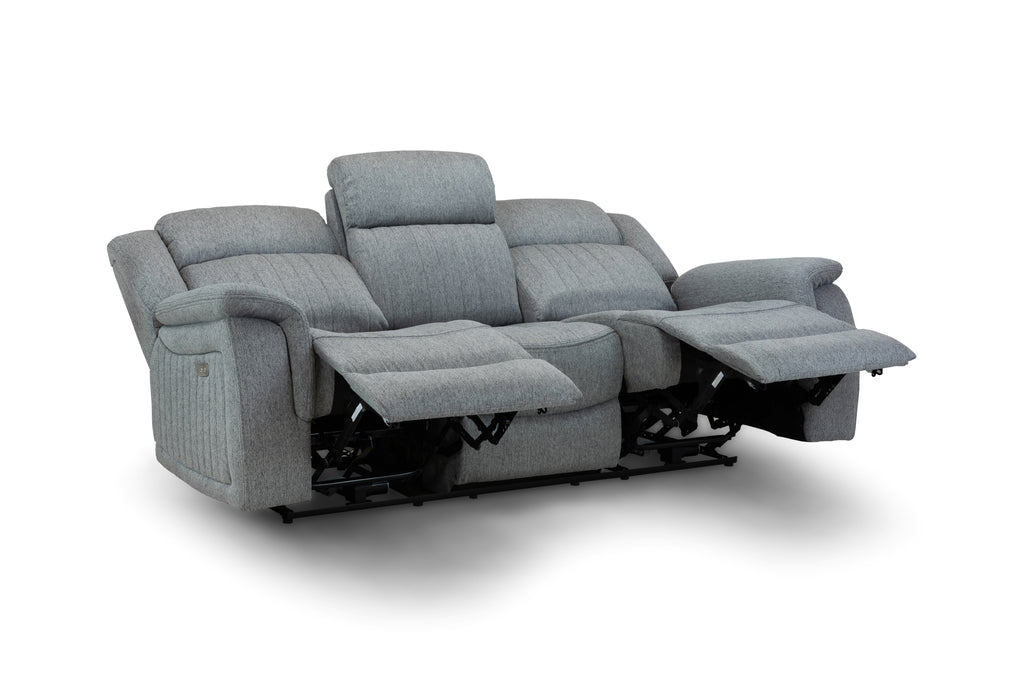 Monte Electric Recliner Sofa Grey 3 Seater