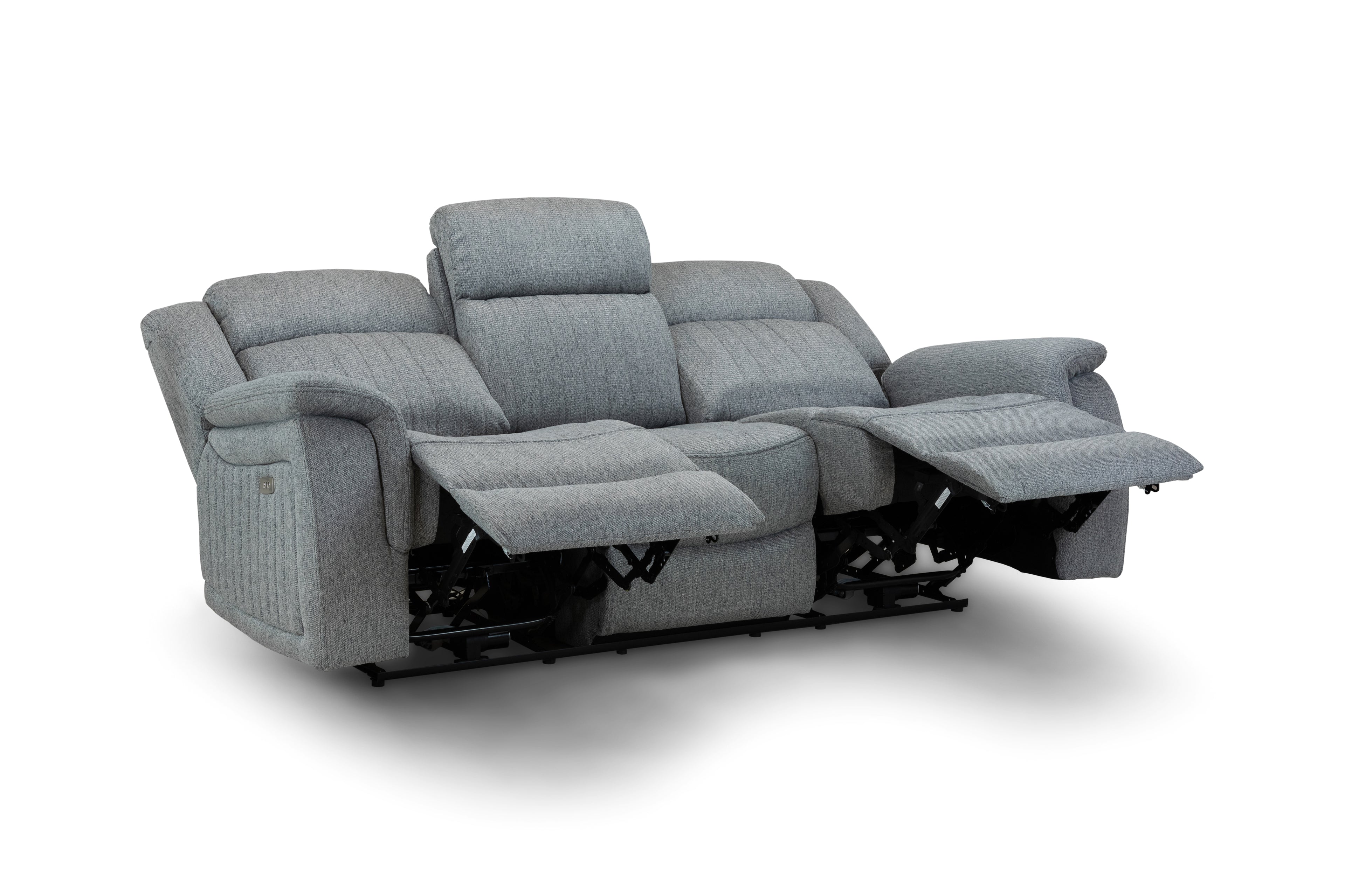 Monte Electric Recliner Sofa Grey 3 Seater