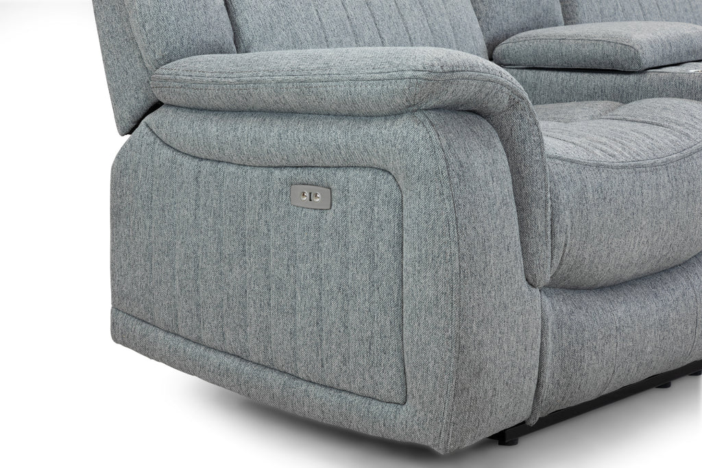 Monte Electric Recliner Sofa Grey 3 Seater
