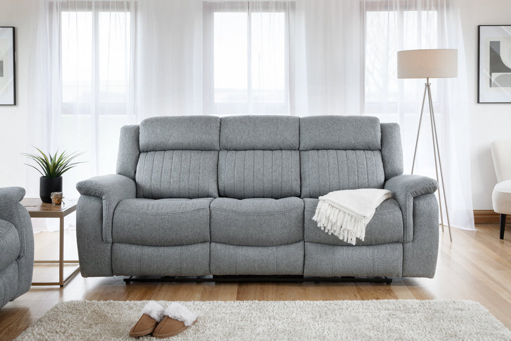 Monte Electric Recliner Sofa Grey 3 Seater