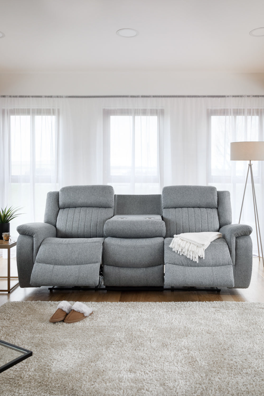 Monte Electric Recliner Sofa Grey 3 Seater