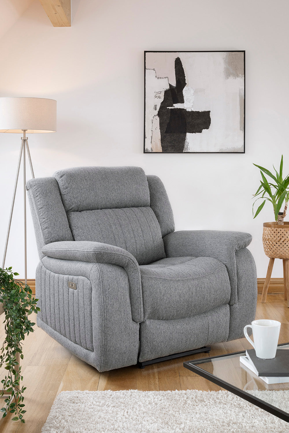 Monte Electric Recliner Sofa Grey Armchair