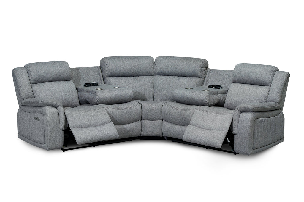 Monte Electric Recliner Sofa Grey Large Corner