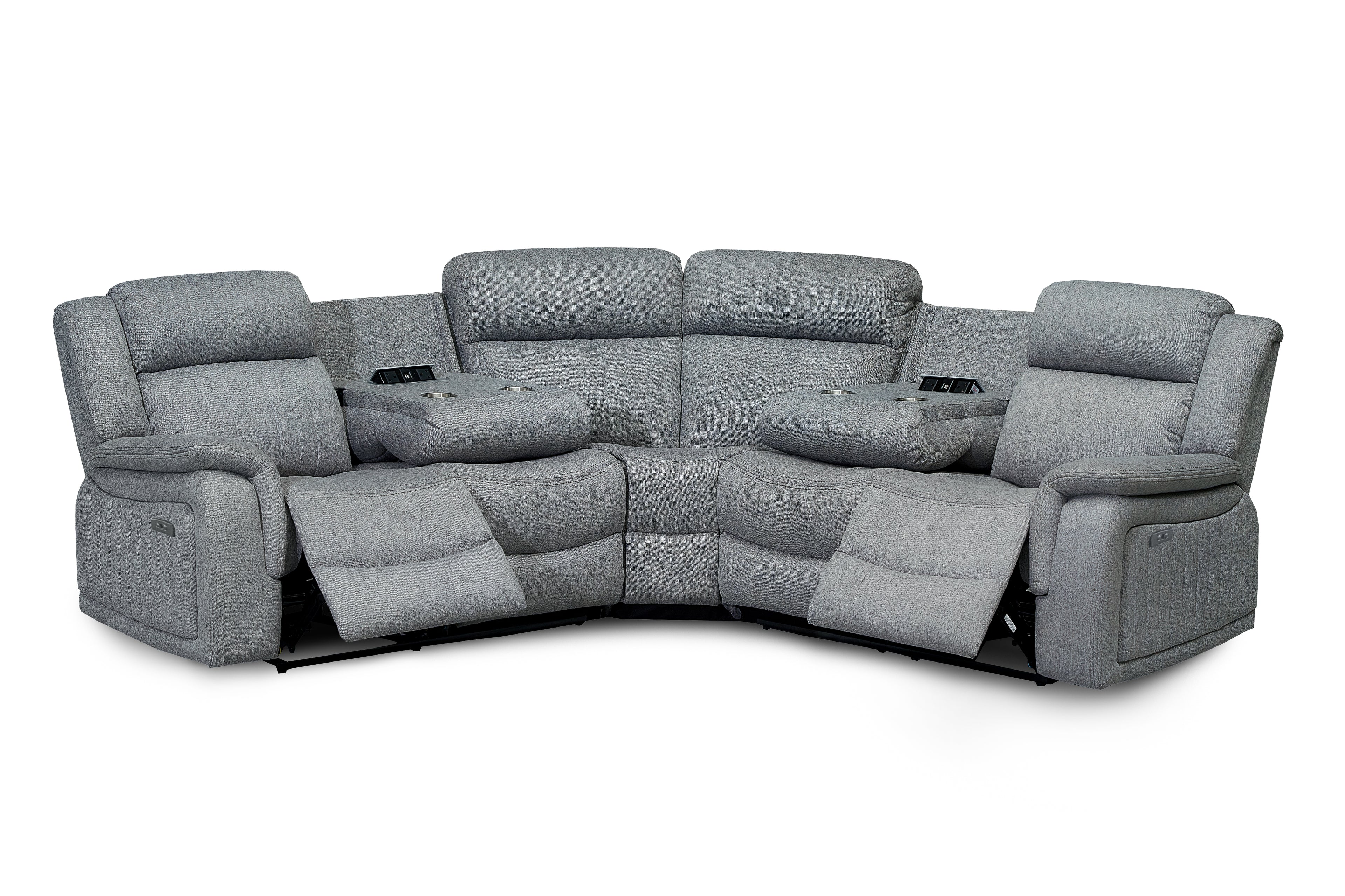 Monte Electric Recliner Sofa Grey Large Corner