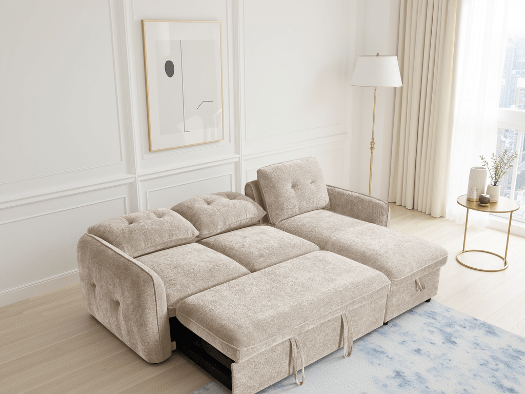 Pace Sofabed Beige Universal Corner - Sofa Sloth
