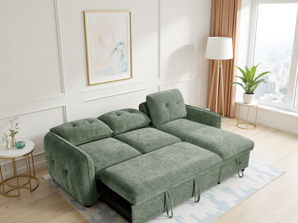 Pace Sofabed Green Universal Corner