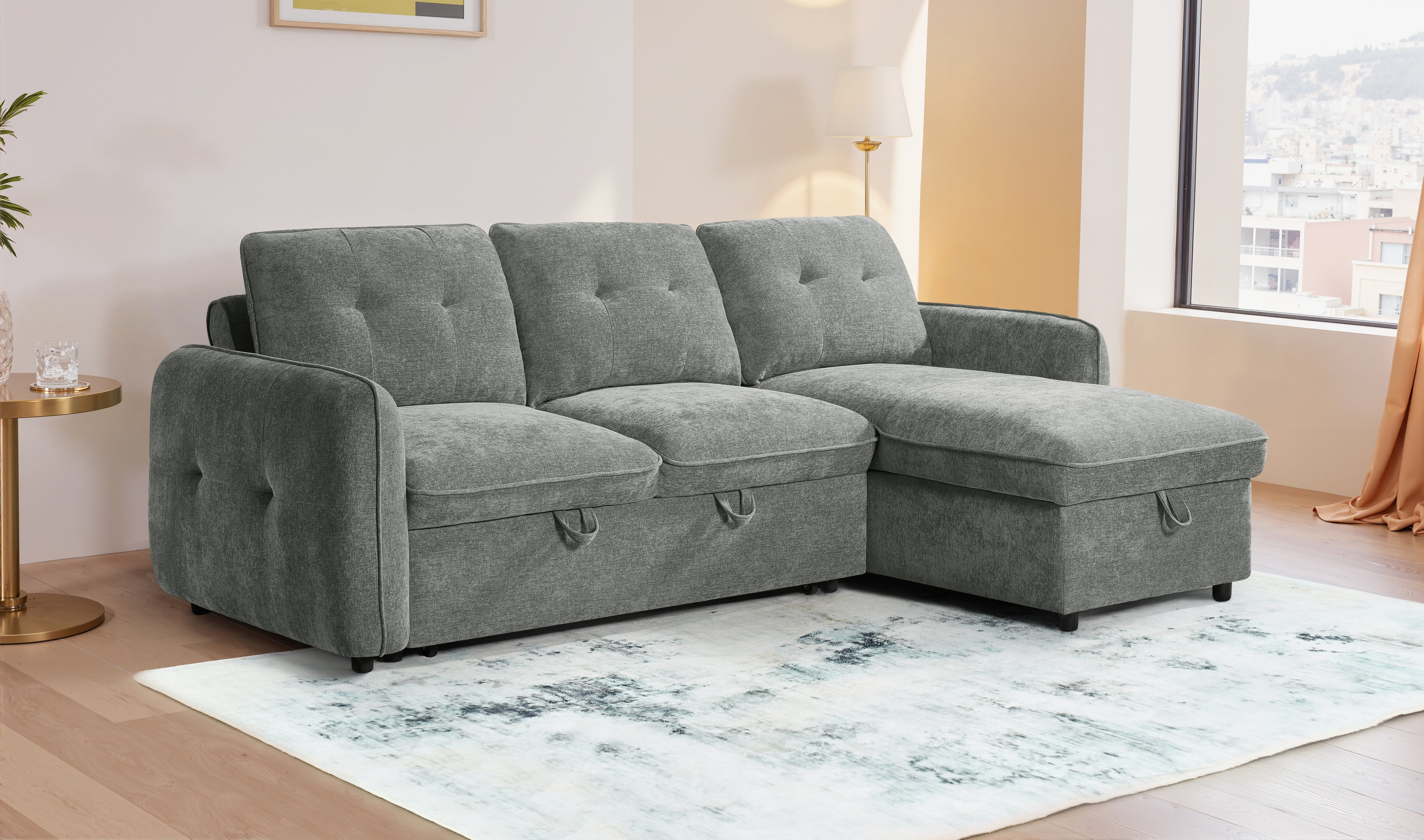 Pace Sofabed Grey Universal Corner - Sofa Sloth