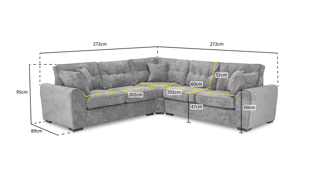 Napper Sofa Grey Large Corner