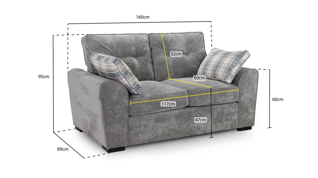 Napper Sofa Grey 2 Seater - Sofa Sloth