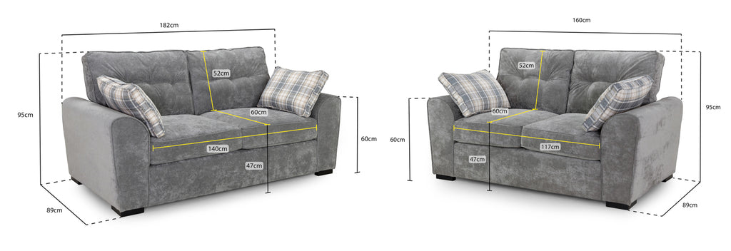 Napper Sofa Grey 3+2 Set