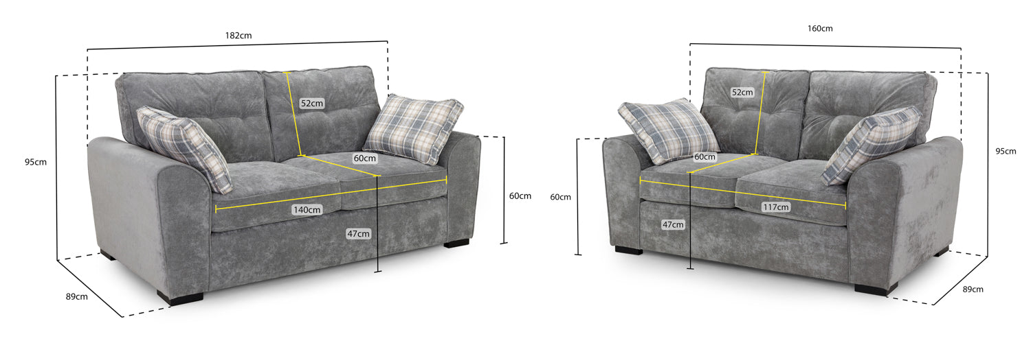Napper Sofa Grey 3+2 Set