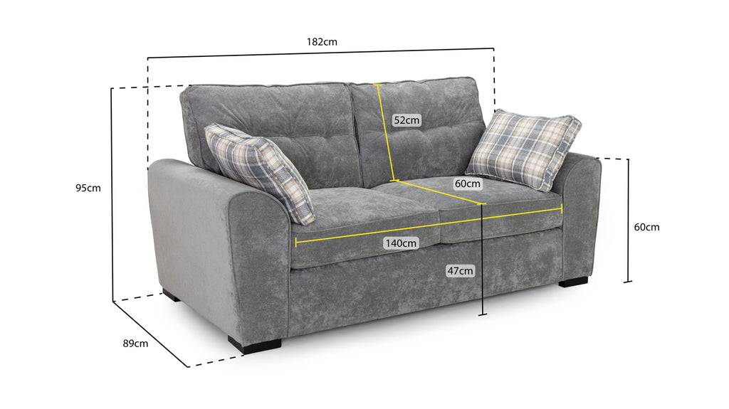 Napper Sofa Grey 3 Seater