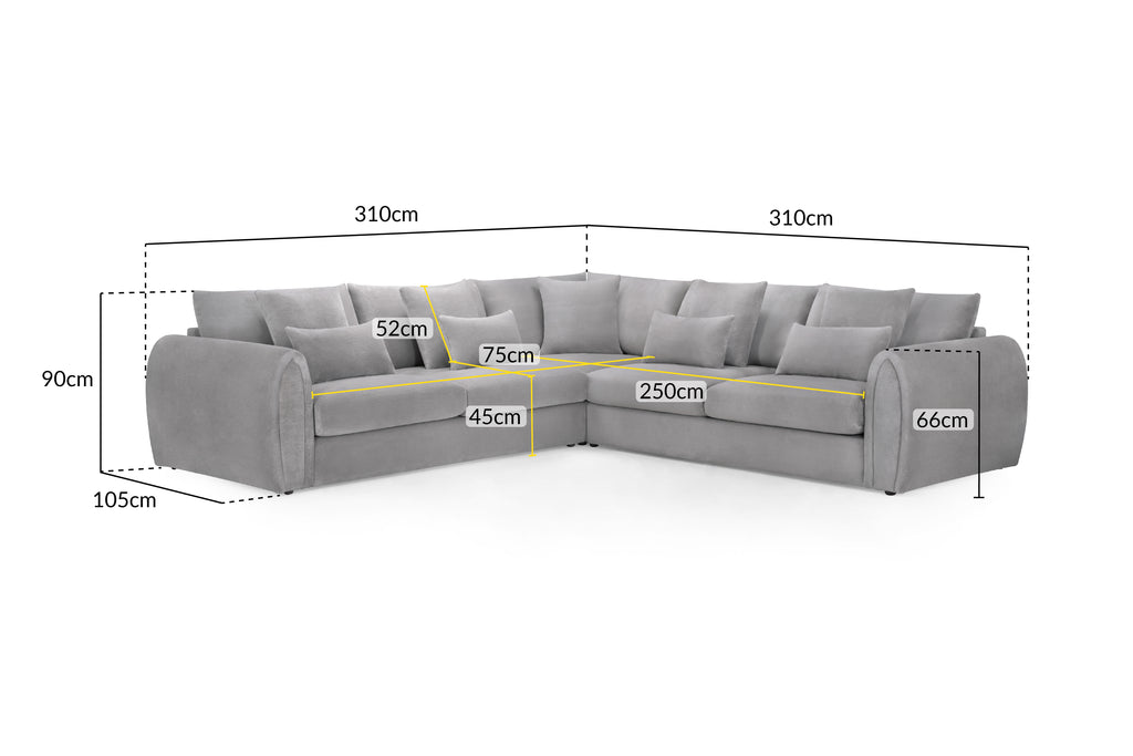 Nest Sofa Grey Large Corner