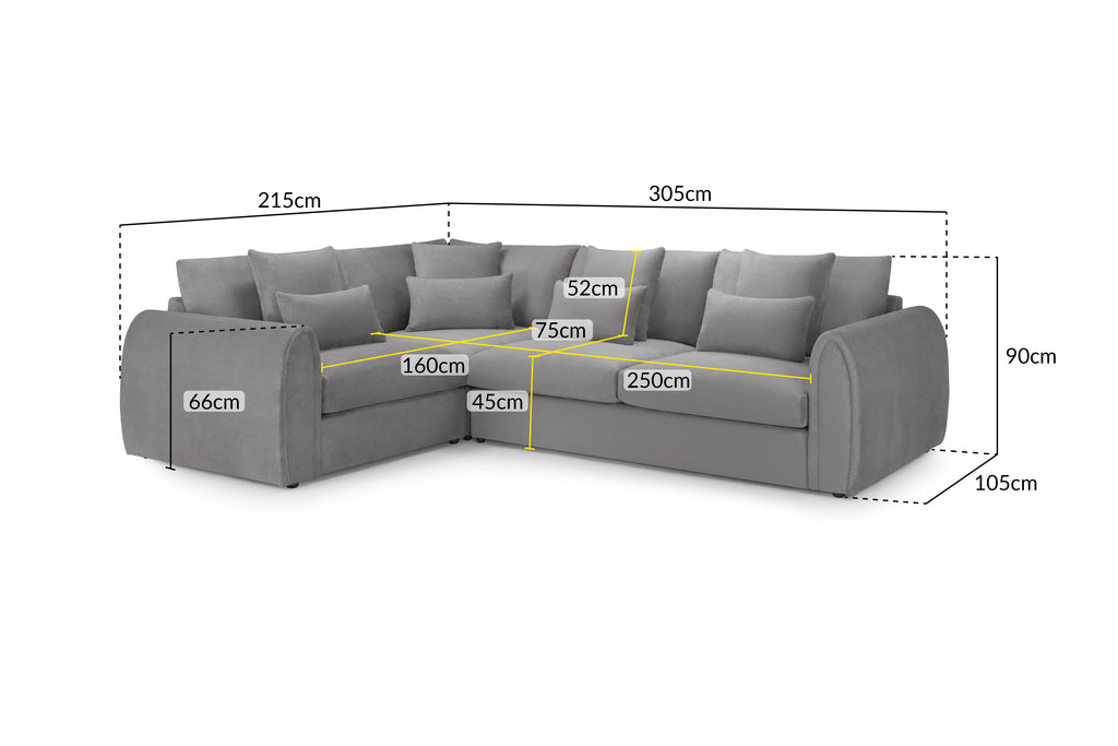 Nest Sofa Grey Left Hand Facing Corner