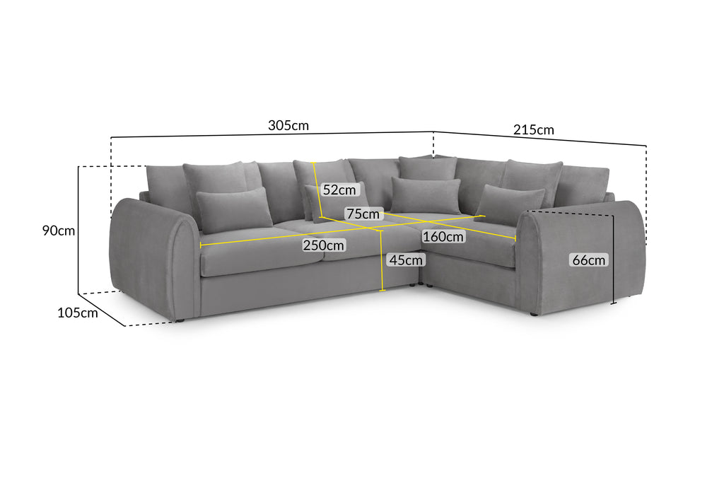 Nest Sofa Grey Right Hand Facing Corner