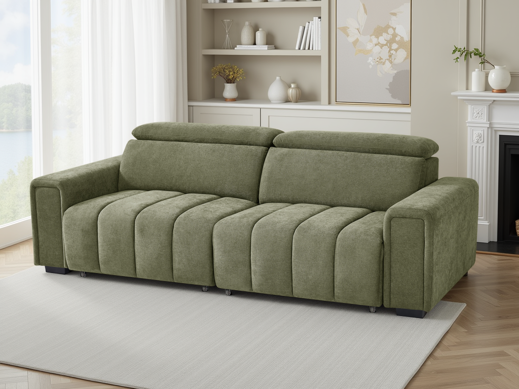 Meadow Electric Sofabed Green 3 Seater