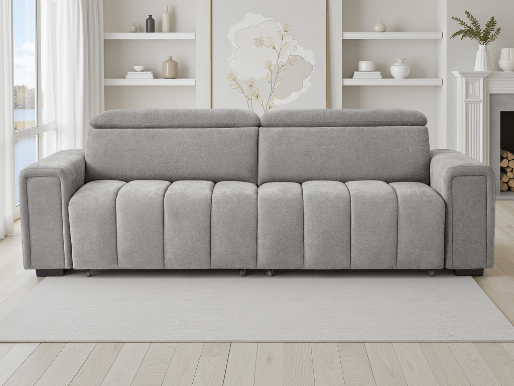 Meadow Electric Sofabed Grey 3 Seater - Sofa Sloth