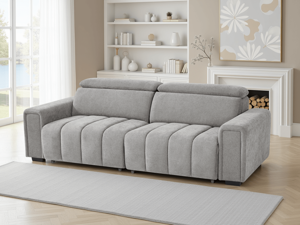 Meadow Electric Sofabed Grey 3 Seater - Sofa Sloth