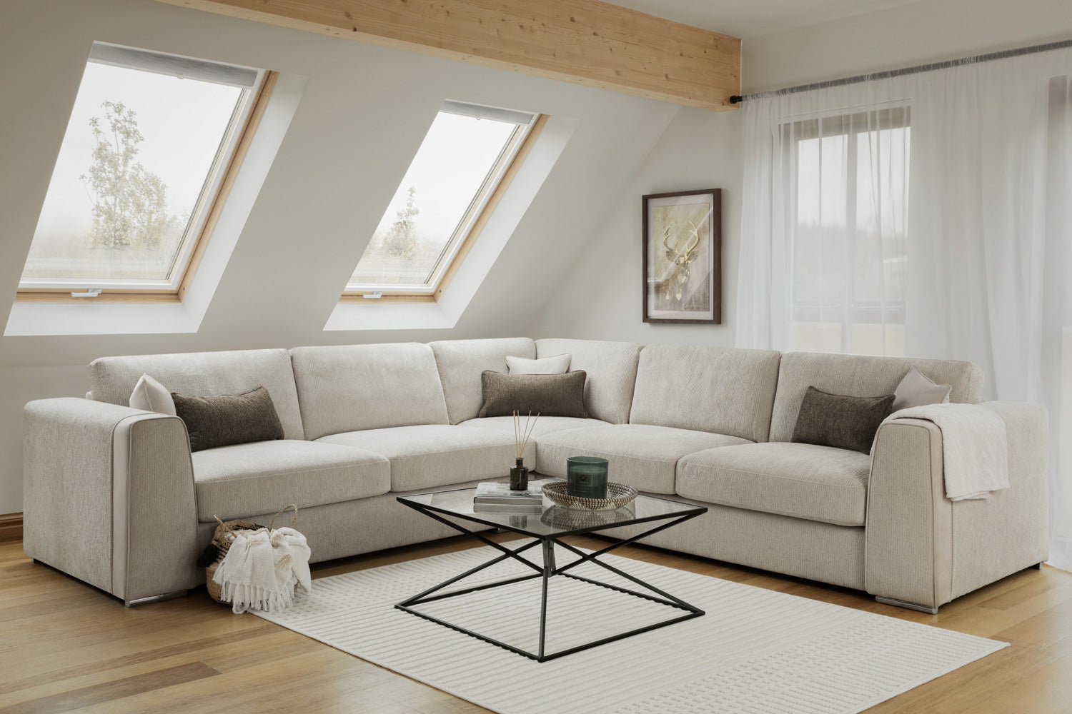 Palma Sofa Beige Large Corner