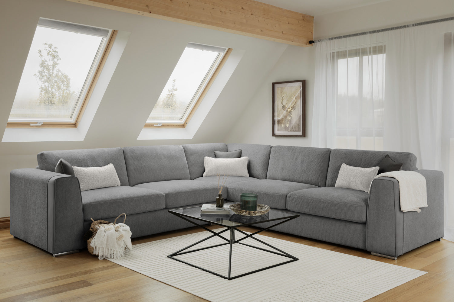 Palma Sofa Grey Large Corner