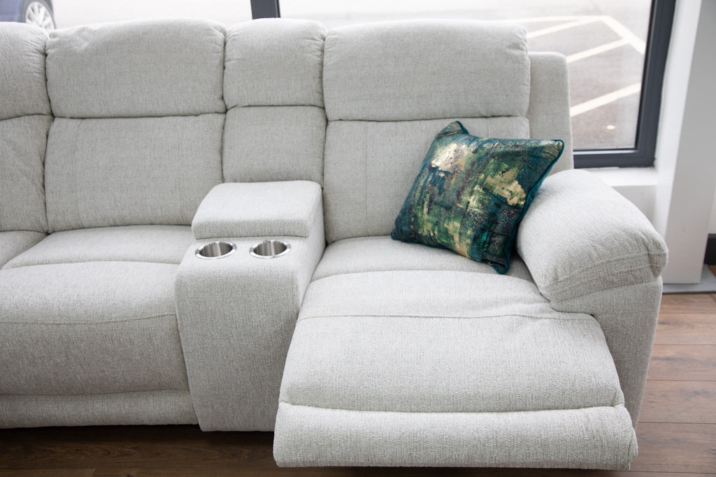 Savanna Electric Recliner Sofa Beige Large Corner