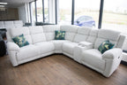 Savanna Electric Recliner Sofa Beige Large Corner