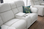Savanna Electric Recliner Sofa Beige Large Corner