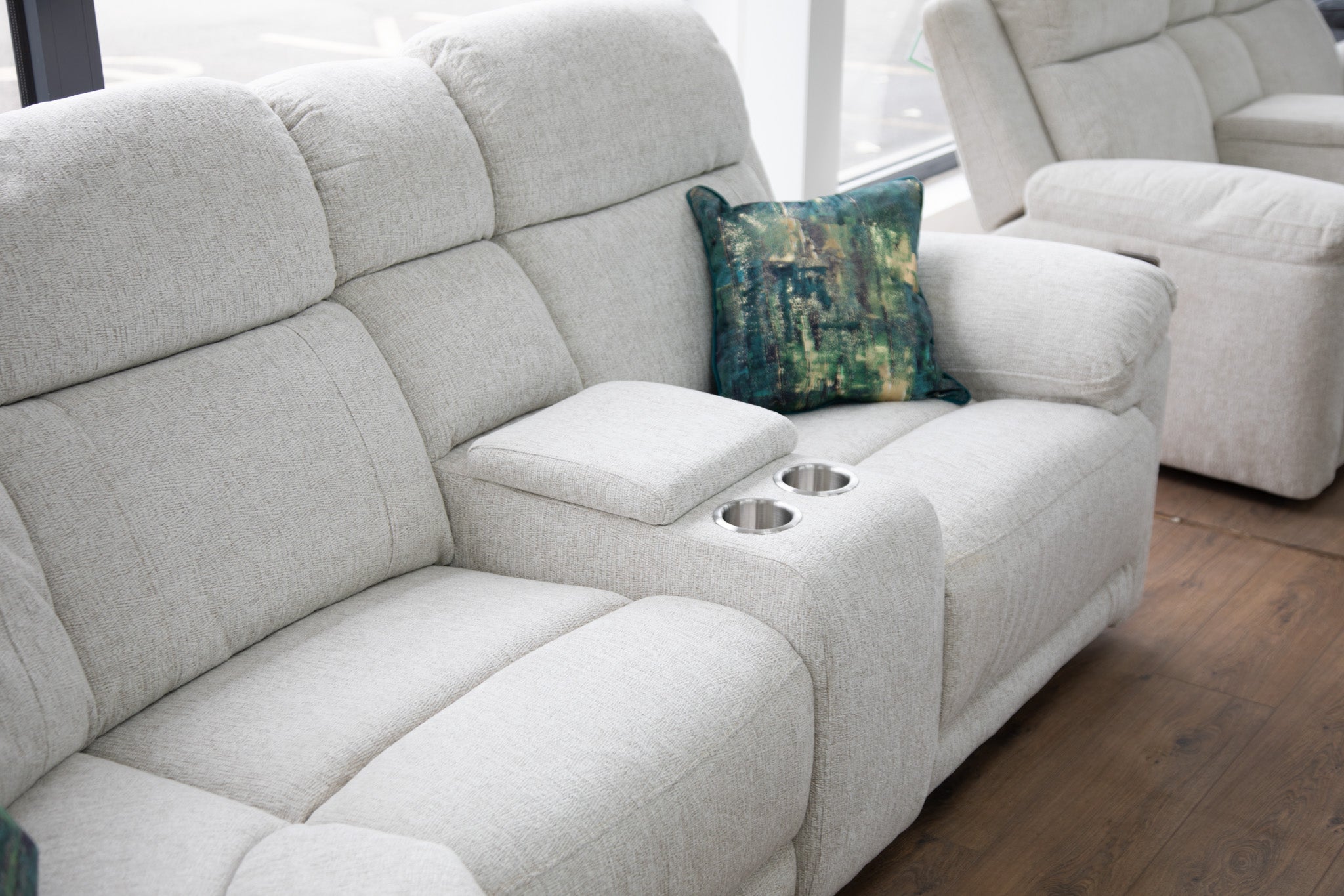 Savanna Electric Recliner Sofa Beige Large Corner