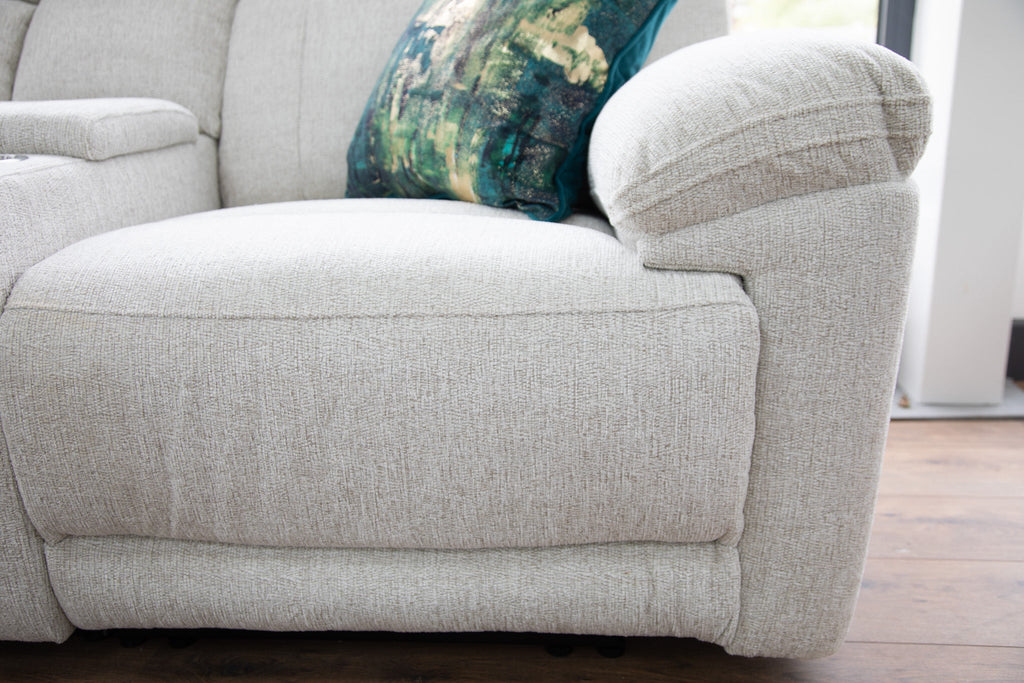 Savanna Electric Recliner Sofa Beige Large Corner