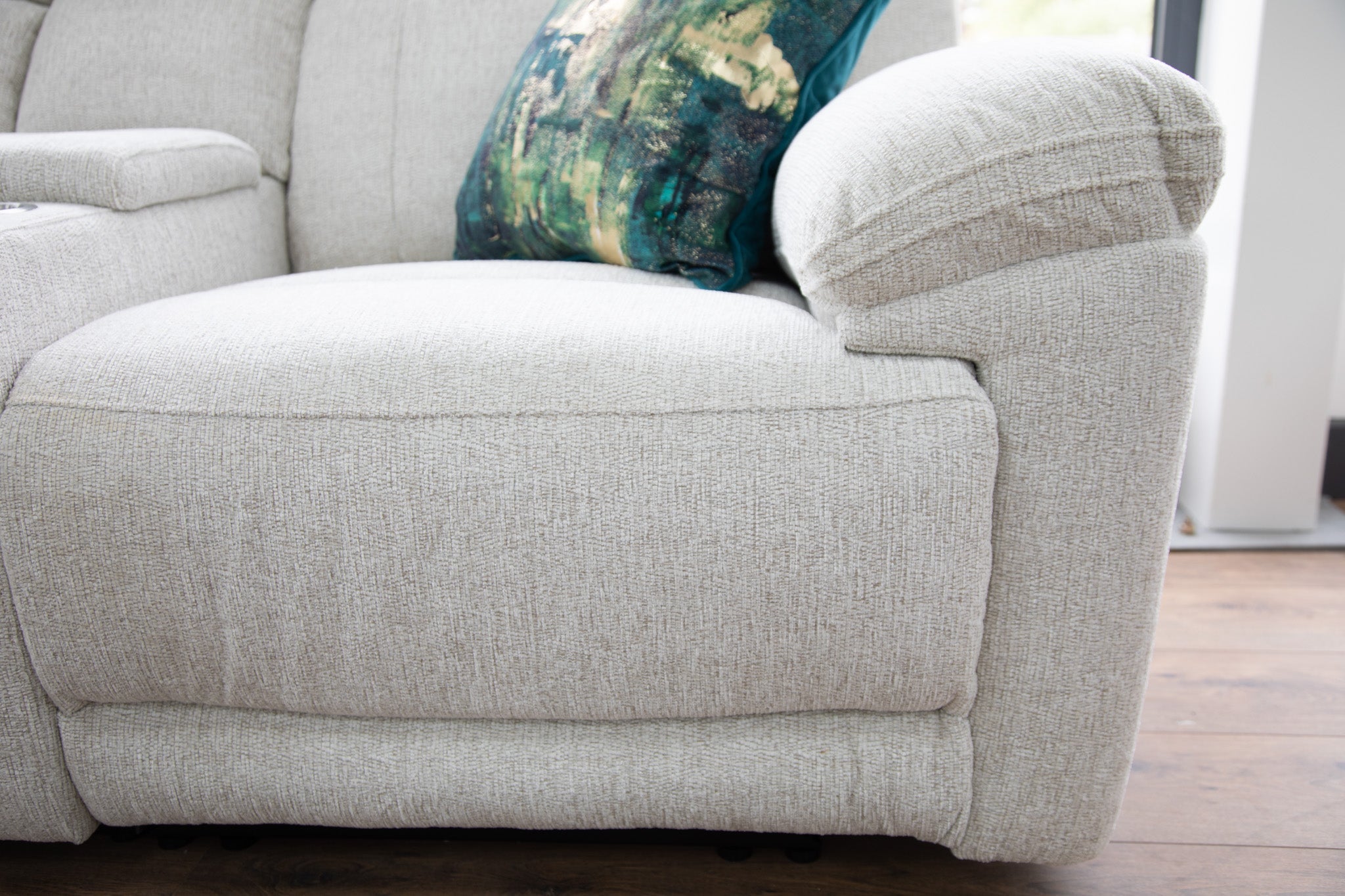 Savanna Electric Recliner Sofa Beige Large Corner