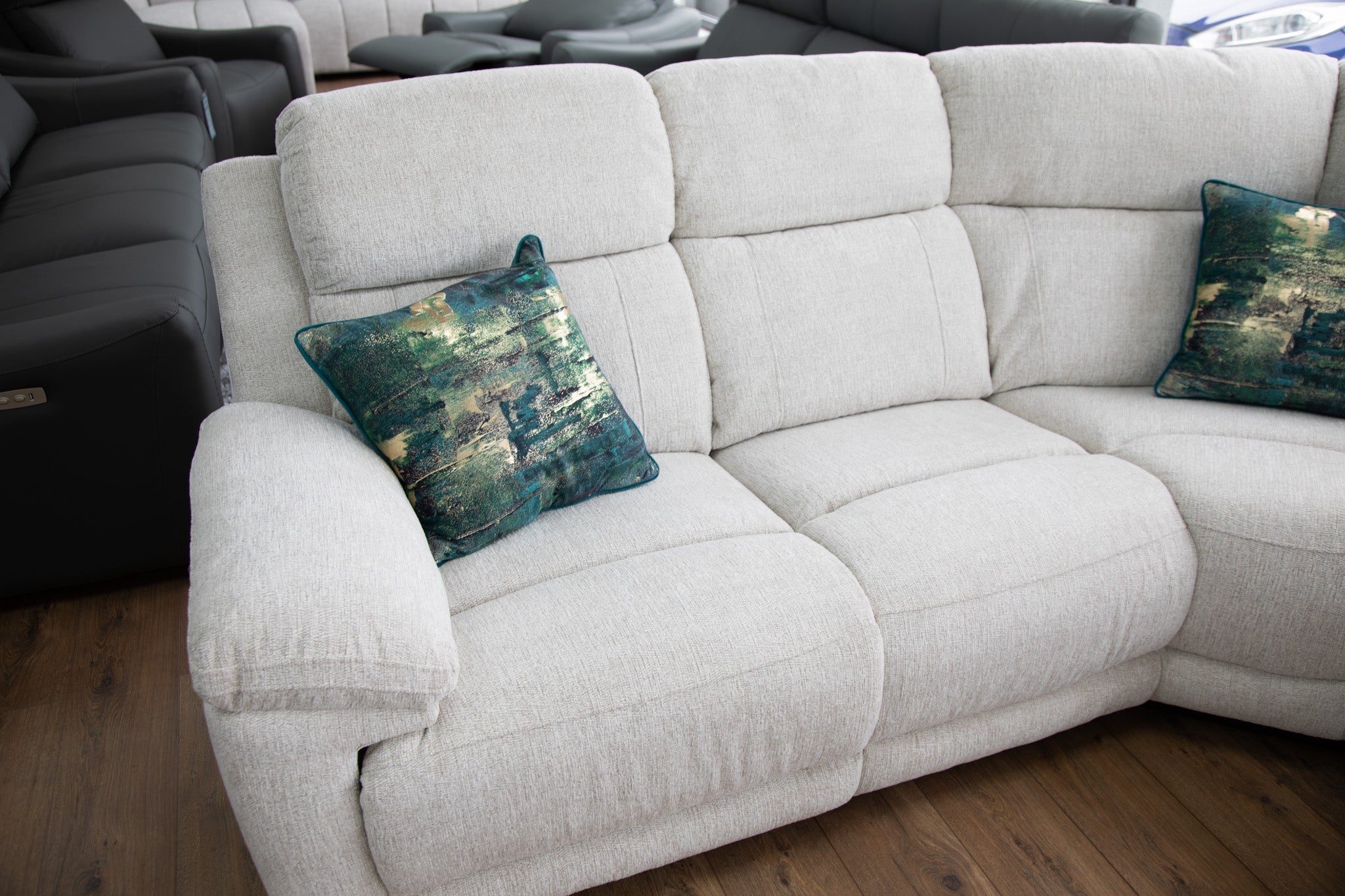 Savanna Electric Recliner Sofa Beige Large Corner