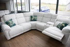 Savanna Electric Recliner Sofa Beige Large Corner