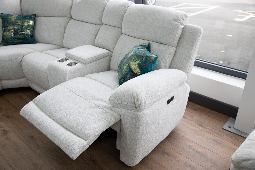Savanna Electric Recliner Sofa Beige Large Corner
