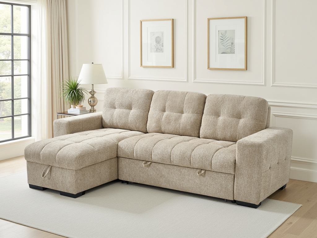 Serene Universal Corner Sofabed Beige