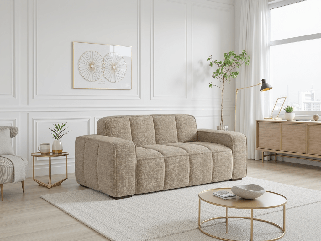 Clarity Sofa Beige 2 Seater - Sofa Sloth