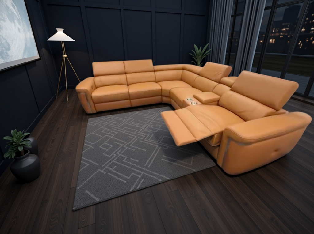 Snug Electric Recliner Sofa Tan Large Corner