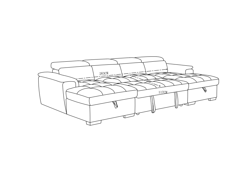 Amazonia Sofabed Grey U Shape Corner