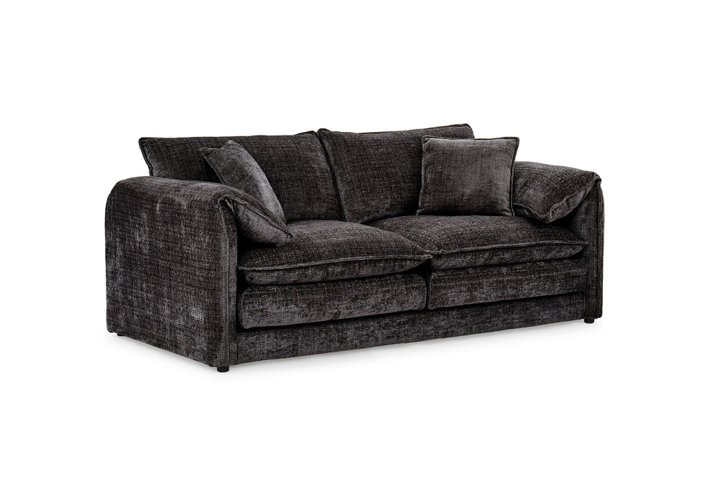 Harmony Sofa Black 3 Seater - Sofa Sloth