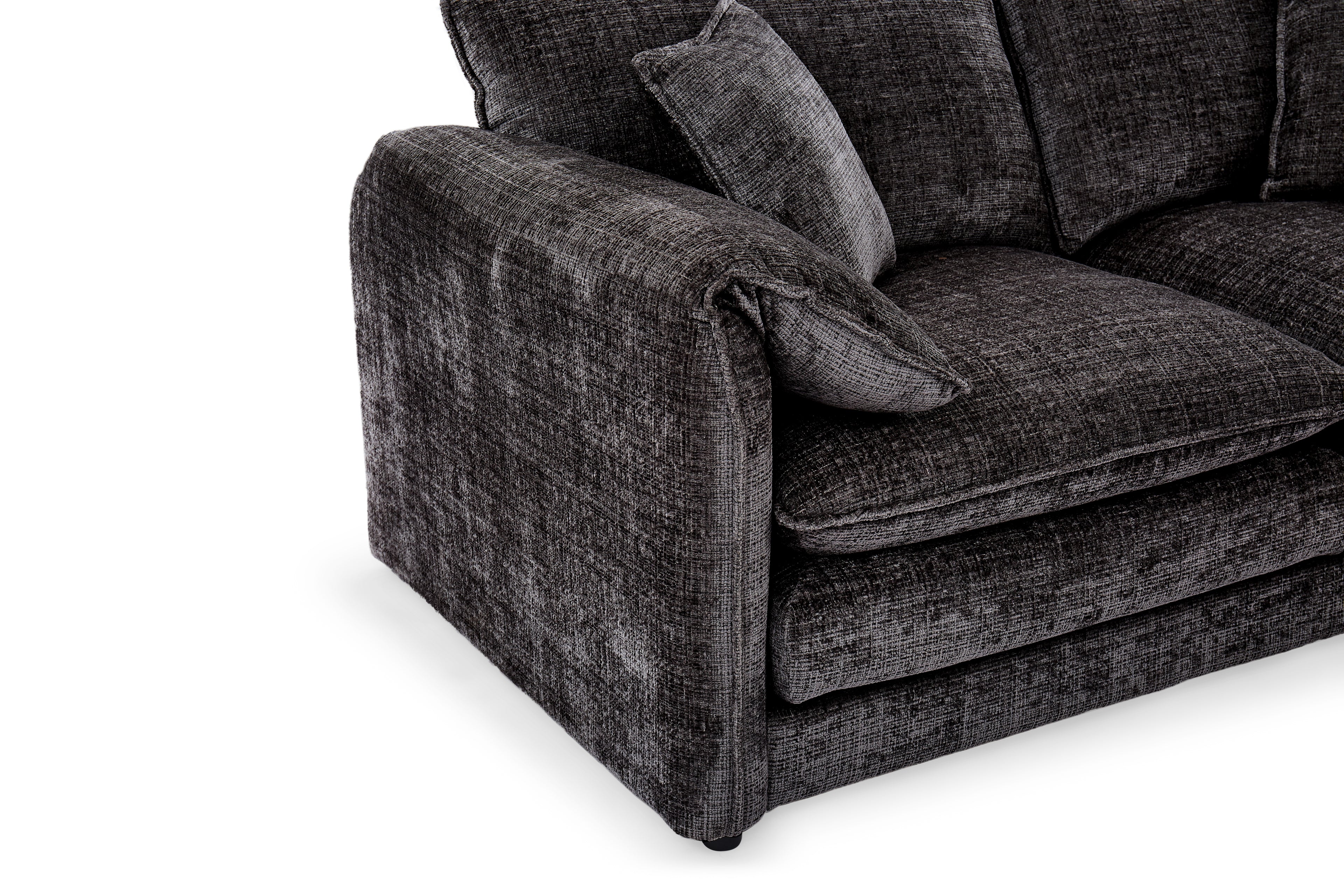 Harmony Sofa Black 3 Seater - Sofa Sloth