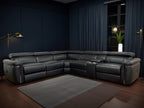Snug Electric Recliner Sofa Black Large Corner