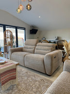 Retreat Electric Recliner Beige 3 Seater - Sofa Sloth