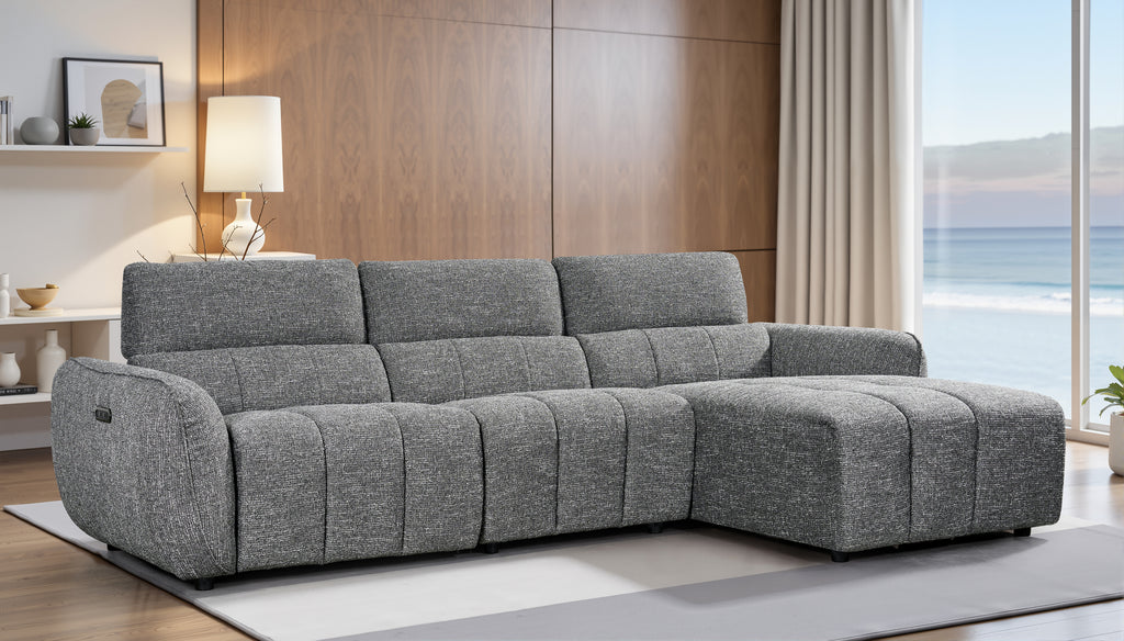 Tranquil Electric Recliner Sofa Charcoal Right Hand - Sofa Sloth