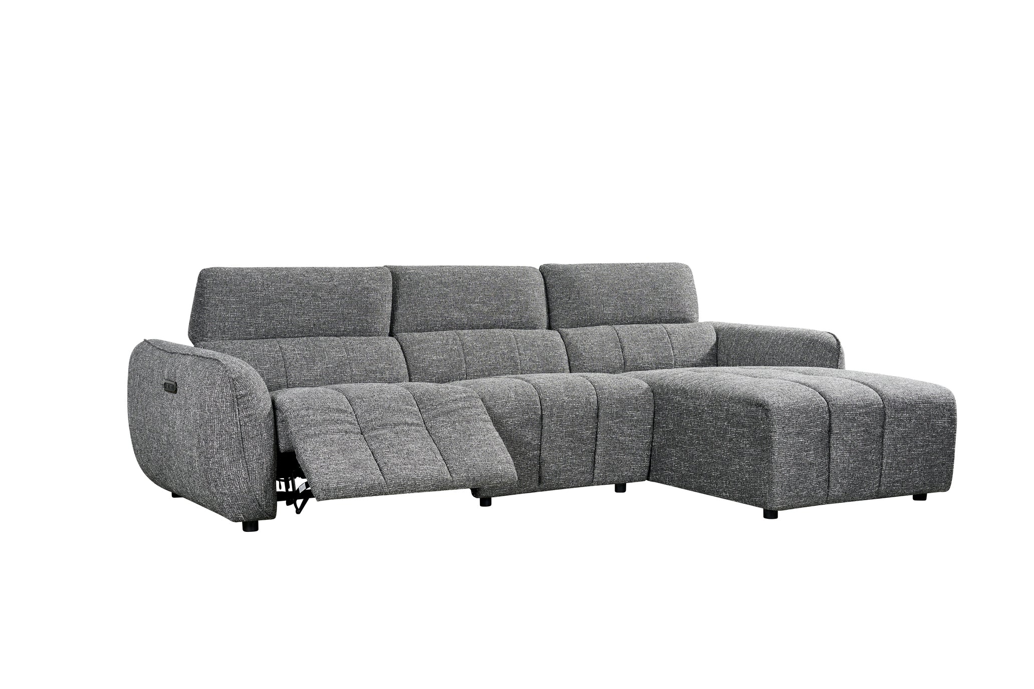 Tranquil Electric Recliner Sofa Charcoal Right Hand - Sofa Sloth