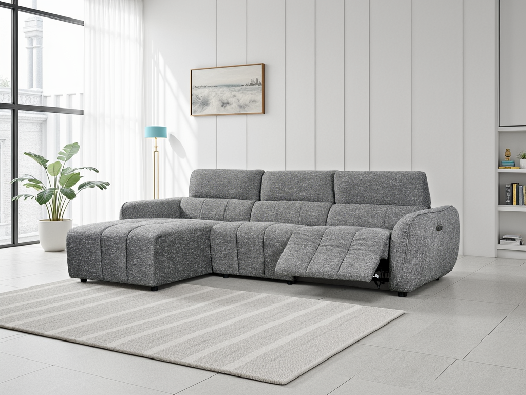 Tranquil Electric Recliner Sofa Charcoal Left Hand