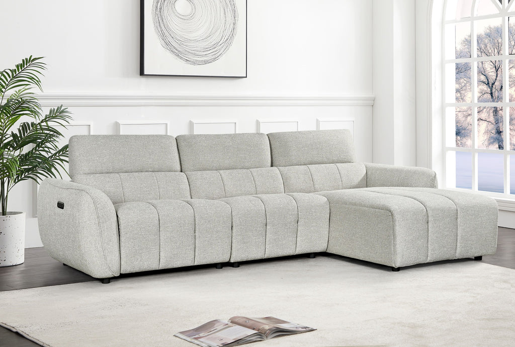 Tranquil Electric Recliner Sofa Silver Right Hand