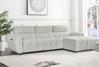 Tranquil Electric Recliner Sofa Silver Right Hand