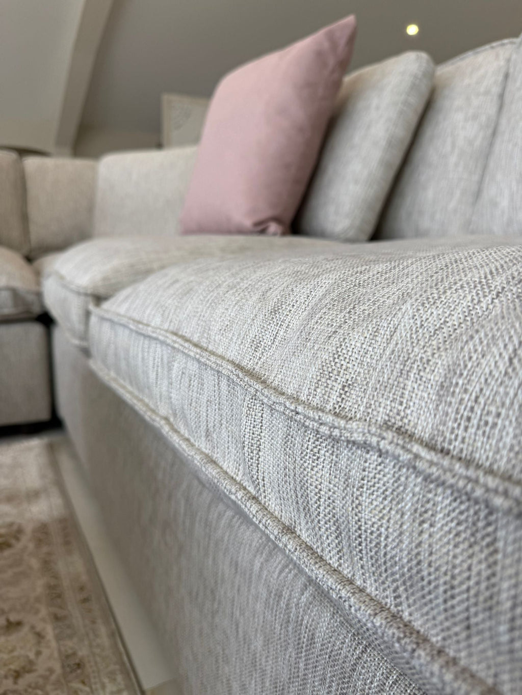 Kindle Sofa Grey Large Corner with Footstool - Sofa Sloth